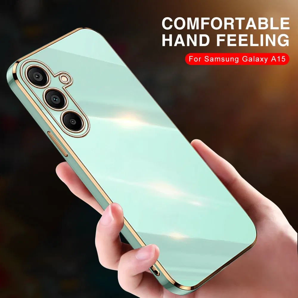 Material: NEOPRENE, Color: Brown - Luxury Electroplated Cover Case For Samsung Galaxy A15 Silicone Lens Protection Fundas A05s A05 4G A25 A35 A55 5G A 15 25 35 55