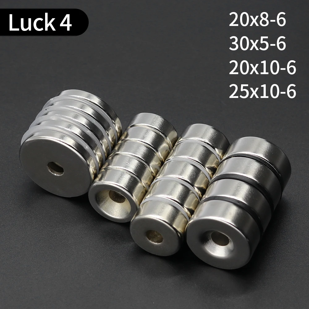 Color: Brown, Size: 5m - Round Magnet 8/10/12/15/20/25/30mm x Hole3/4/5/6mm Neodymium Magnet N35 Permanent NdFeB Super Strong Powerful Magnets With hole