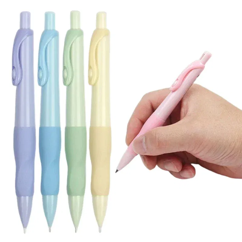 Color: WHITE - 0.5/0.7/0.9/2.0mm Cute Dolphin Mechanical Pencil Correct holder Pencil 2B Lead Student Writing Drawing Supply School Stationery