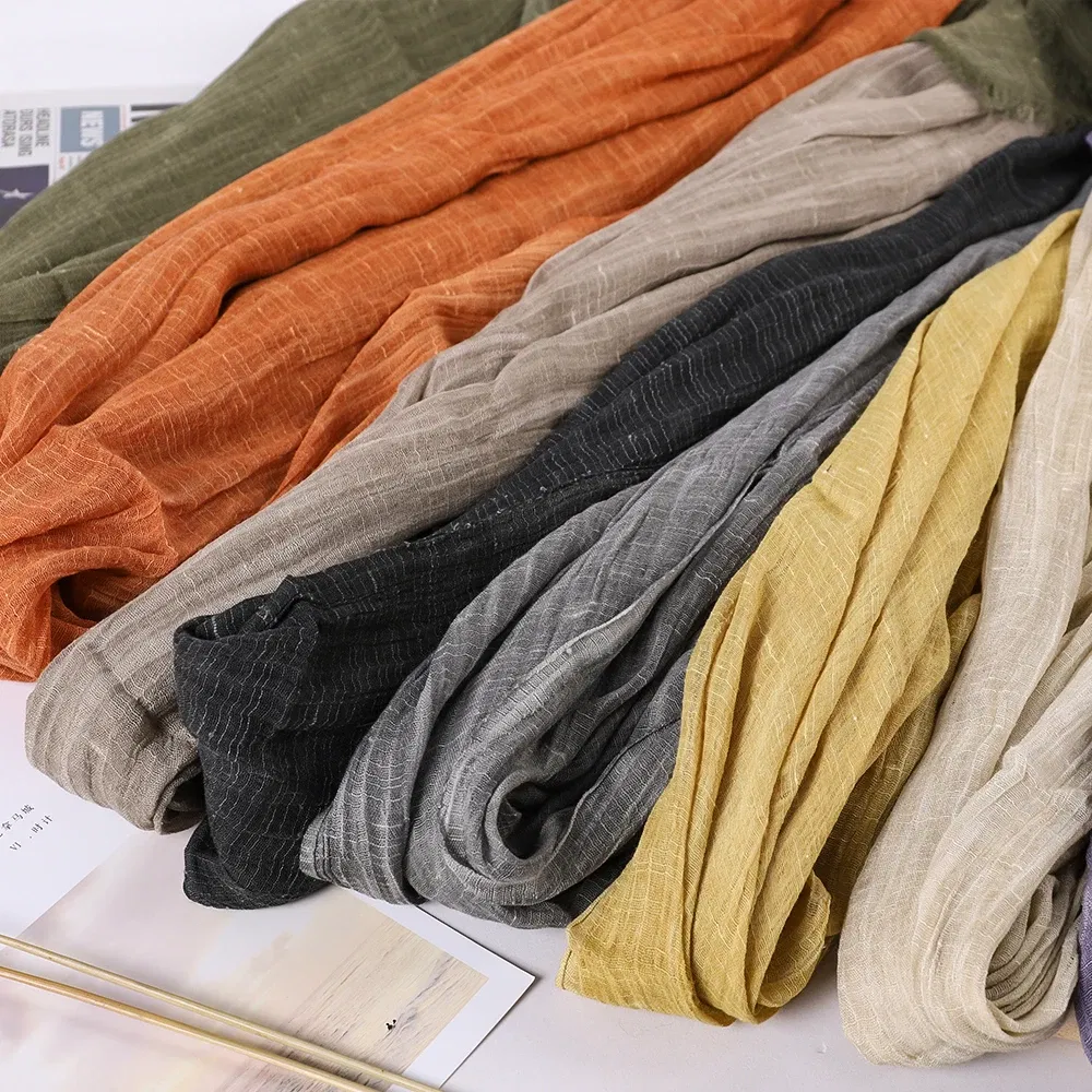 Color: Gold, Size: One Size - Fashion New Cotton Pashmina Plain Shawls Women Solid Color Scarf Wraps Scarves Kerchief Muslim Hijab Lady Autumn Winter Warm