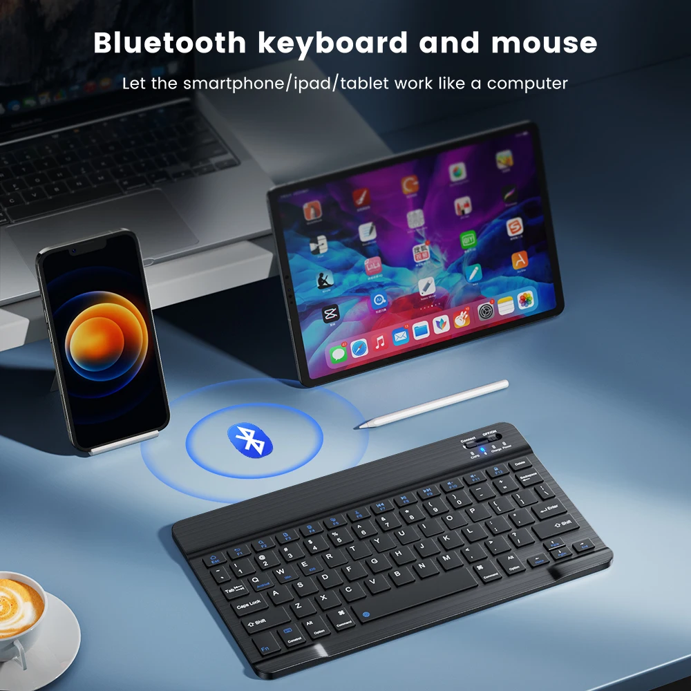 Color: WHITE - Wireless Keyboard Bluetooth-compatible Keyboard For Android IOS Windows Mini 78-Key Gaming Keybaord for PC iPad Tablet Keyboard