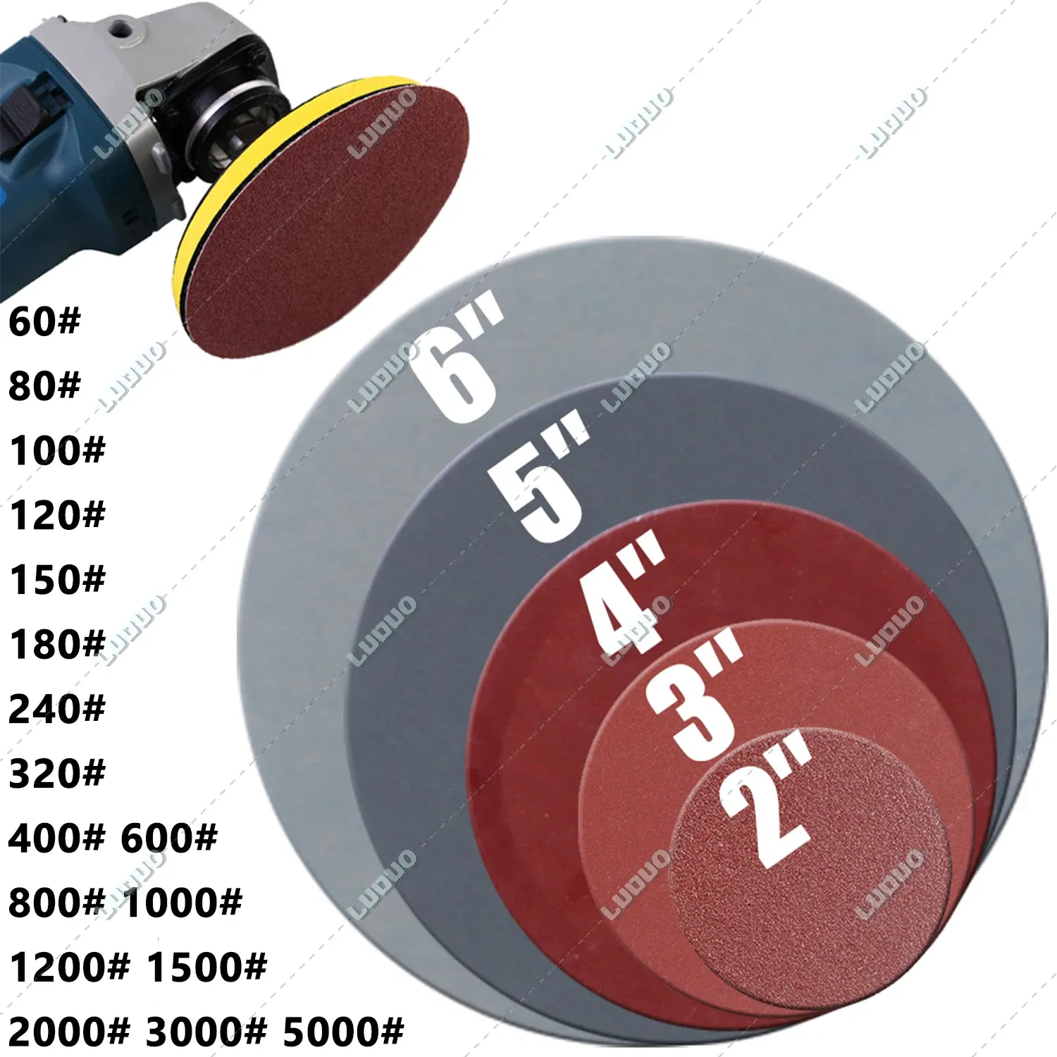 Color: COLORLESS, Ships From: CHINA, Model: 5000 - 2 3 4 5 6 Inch Round Sandpaper Disk Abrasive Polish Pad Plate Sanding Sheet Polishing Kit Grit Paper Discs Grit 60-5000