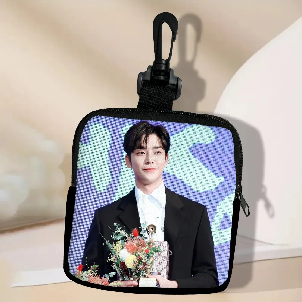 Color: Light Grey - SF9 Rowoon Zipper Coin Purse Women's Simple Handbag Card Package Coin Bag  Purse Key Earphone Pouch 3.3