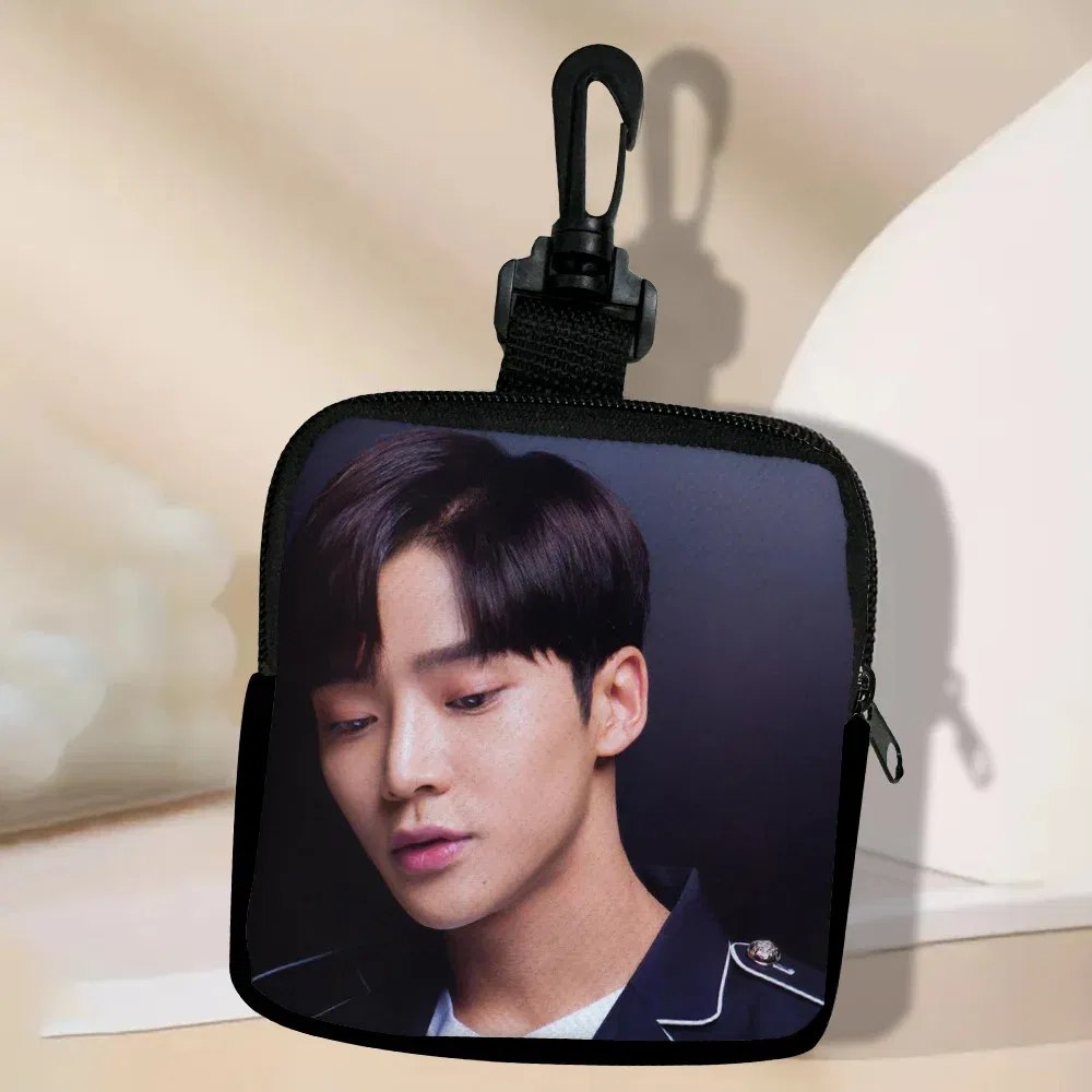 Color: Light Grey - SF9 Rowoon Zipper Coin Purse Women's Simple Handbag Card Package Coin Bag  Purse Key Earphone Pouch 3.3
