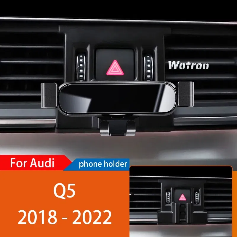 Color Name: Orange - Car Phone Holder Mobile Mount Stand For Audi Q5 8R FY 2010-2023  Adjustable GPS Special Navigation Bracket Accessories