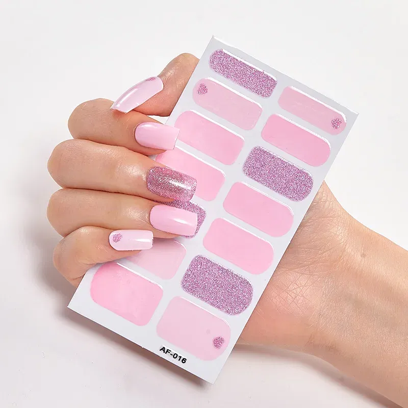 Color: WHITE - Nail Polish Stickers Nail Wraps DIY Self Adhesive Nail Sticker Nail Accesoires Designer Nail Decals Full Cover Nail Stickers
