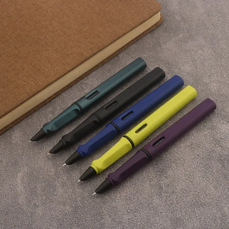 Color: Red - 1pc Naginata Fountain Pen Matte Blue Handmade Grinding 1.5mm Nib Business Office School Supplies Writing Pens