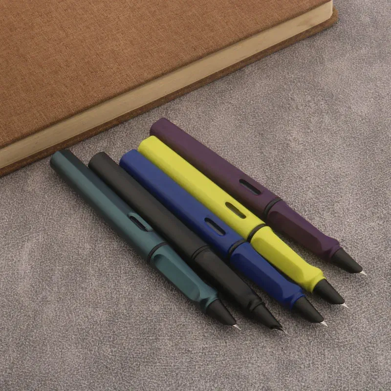 Color: Red - 1pc Naginata Fountain Pen Matte Blue Handmade Grinding 1.5mm Nib Business Office School Supplies Writing Pens