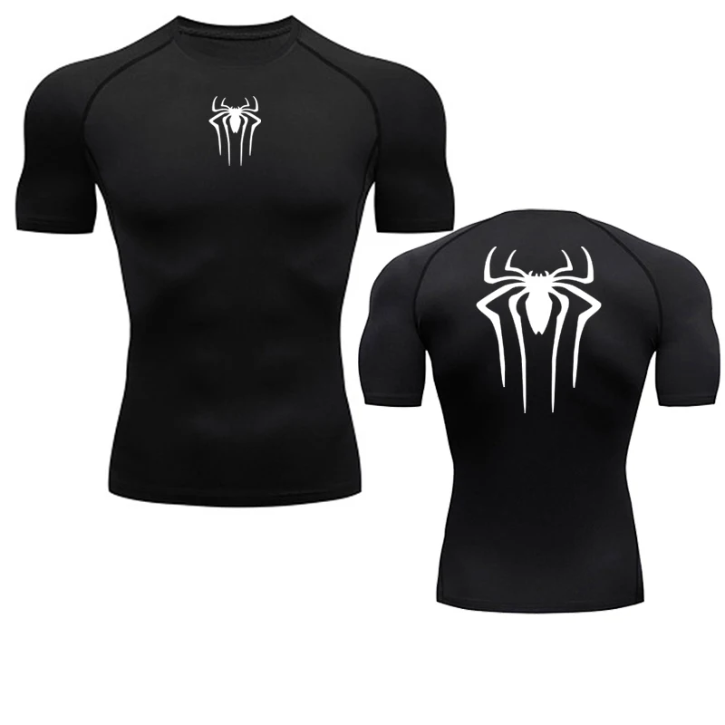 Color: Brown, Size: L - Printed Men's Athletic Compression Shirts Athletic Quick Dry Breathable Rash Guard Athletic Tight Workout Tops Summer Men