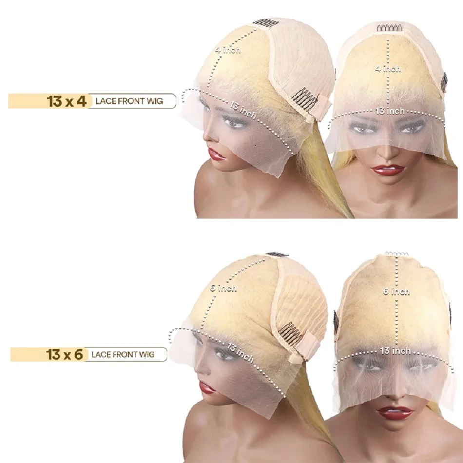 Hair Color: #18, Stretched Length: 28inches, Density: 120%, Ships From: CHINA - Blonde 613 HD Lace Frontal Wig 13x6 Body Wave HD Lace Frontal Wig 613 Colored Human Hair Wigs 30 Inch Long Loose Deep Wig Blonde