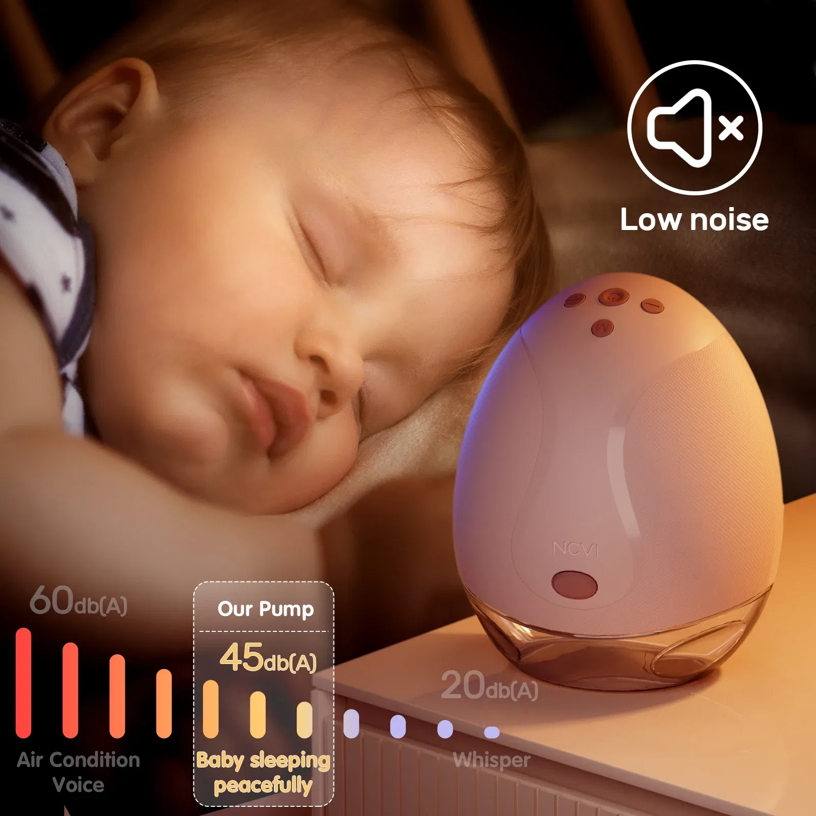 Color: light yellow - NCVI Hands Free Breast Pump, Double Wearable Breast Pump, Electric Breast Pump with 4 Modes & 9 Levels