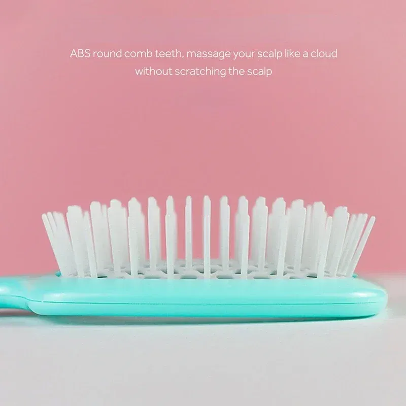 Color: Blue - Scalp Massage Combs for Women Salon Hair Brush Air Cushion Combs Hair Comb Ponytail Combs Hollowing Out Fashion Hair Accessories
