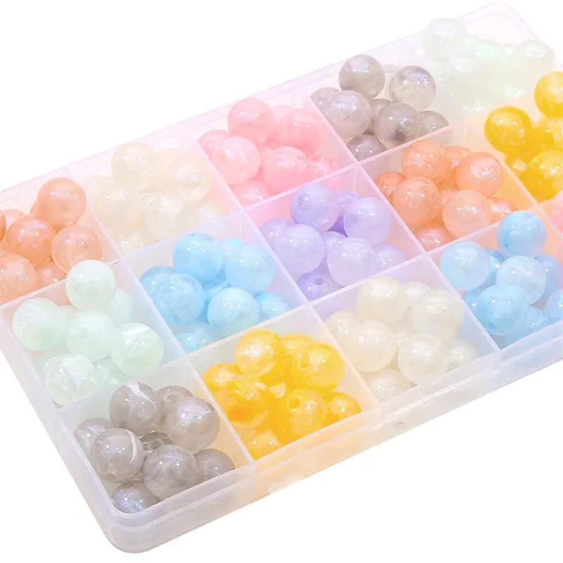 Color: GRAY, Ships From: CN - 20/50pcs 8/12mm Acrylic Round Pearl Luster Beads for Earring Necklace Keychain DIY Jewelry Making