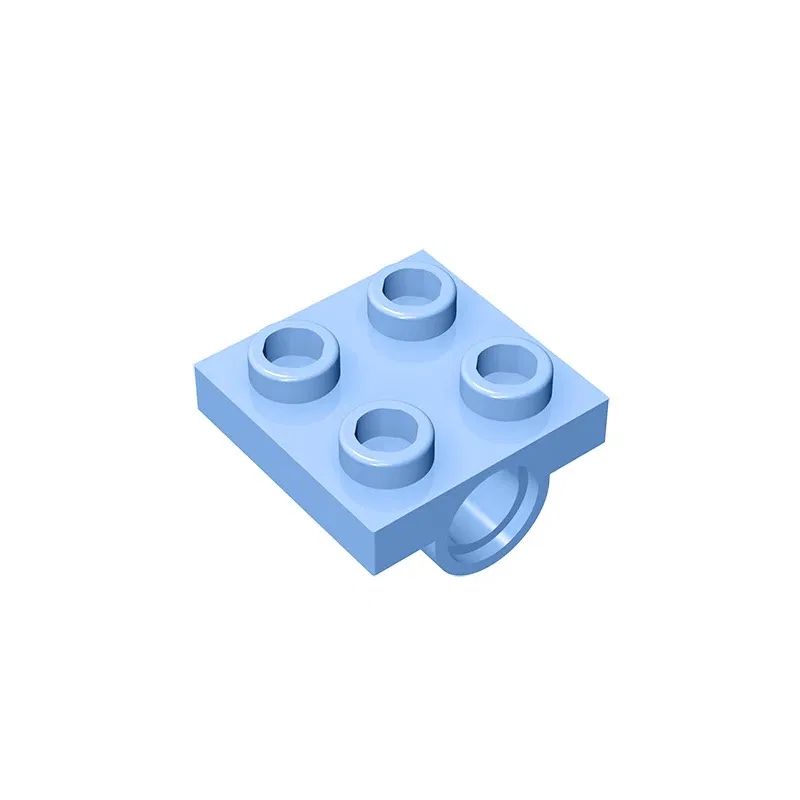 Color: Dark Khaki - MOC PARTS GDS-848 Plate, Modified 2 x 2 with Pin Hole - Full Cross Support Underneath compatible with lego 10247 2444
