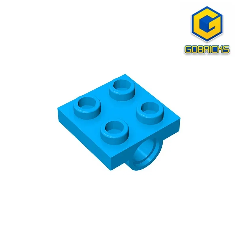Color: Dark Khaki - MOC PARTS GDS-848 Plate, Modified 2 x 2 with Pin Hole - Full Cross Support Underneath compatible with lego 10247 2444