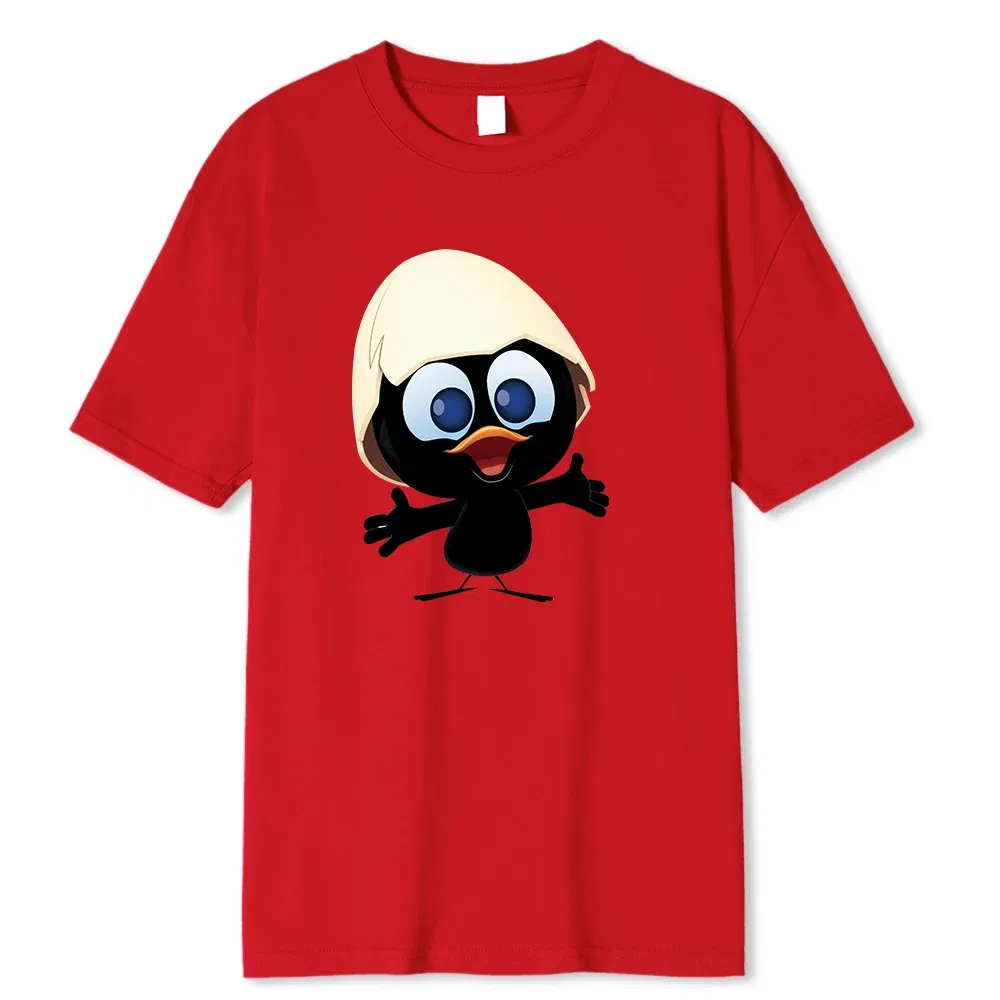 Color: Pink, Size: L - Sunlight T Shirt Big Size Men Calimero Cartoon pattern Men T Shirt Painted Funny Tshirt Men T Shirt