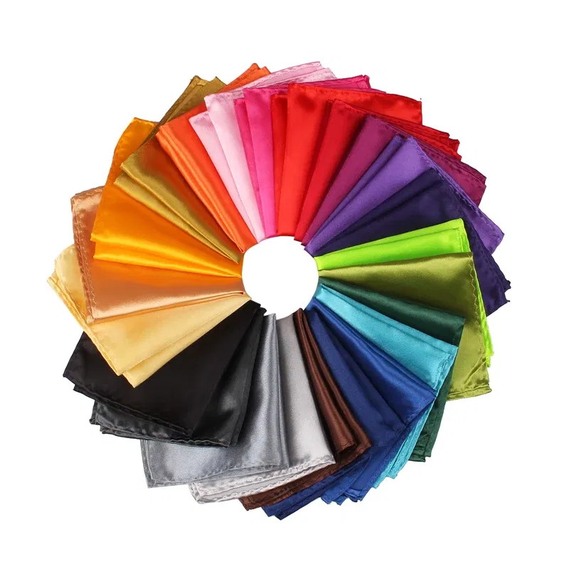 Color: Mint - Satin Handkerchief For Men Candy Color Mens Suits Pocket Square Business Chest Towel Hanky Suit Napkin Solid Hankies