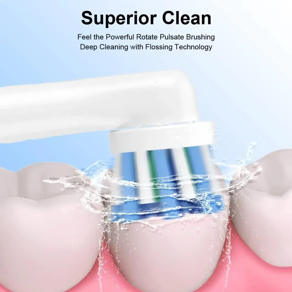 Color: Red - Toothbrush Replacement Heads Refill for Oral B Electric Toothbrush Pro1000 Pro 3000 Pro5000 Pro7000 Vitality Floss Action