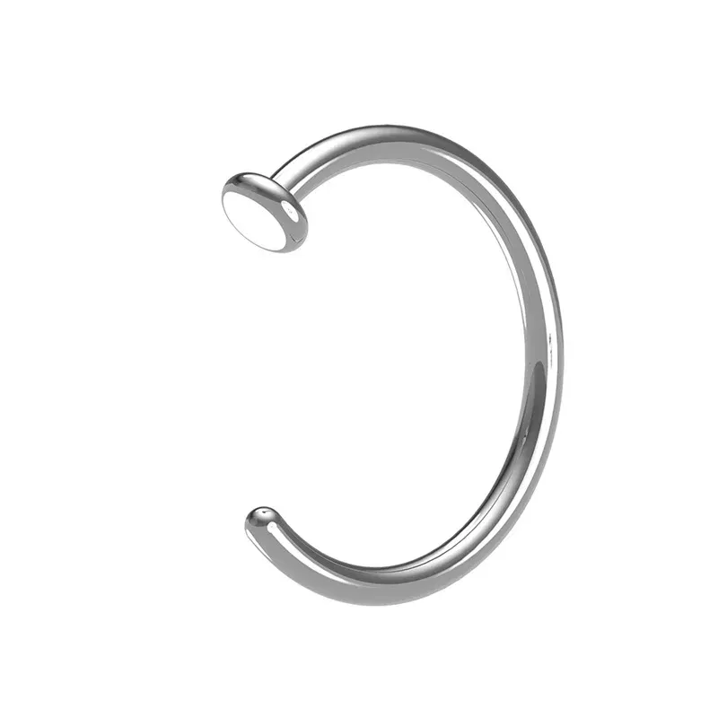 Metal color: Black Zinc Plated - 6/8/10mm Surgical Steel Fake Non Nose Stud Ring False Lip Curler Septum Piercing Hoop Jewelry for Women Men Body Accessories