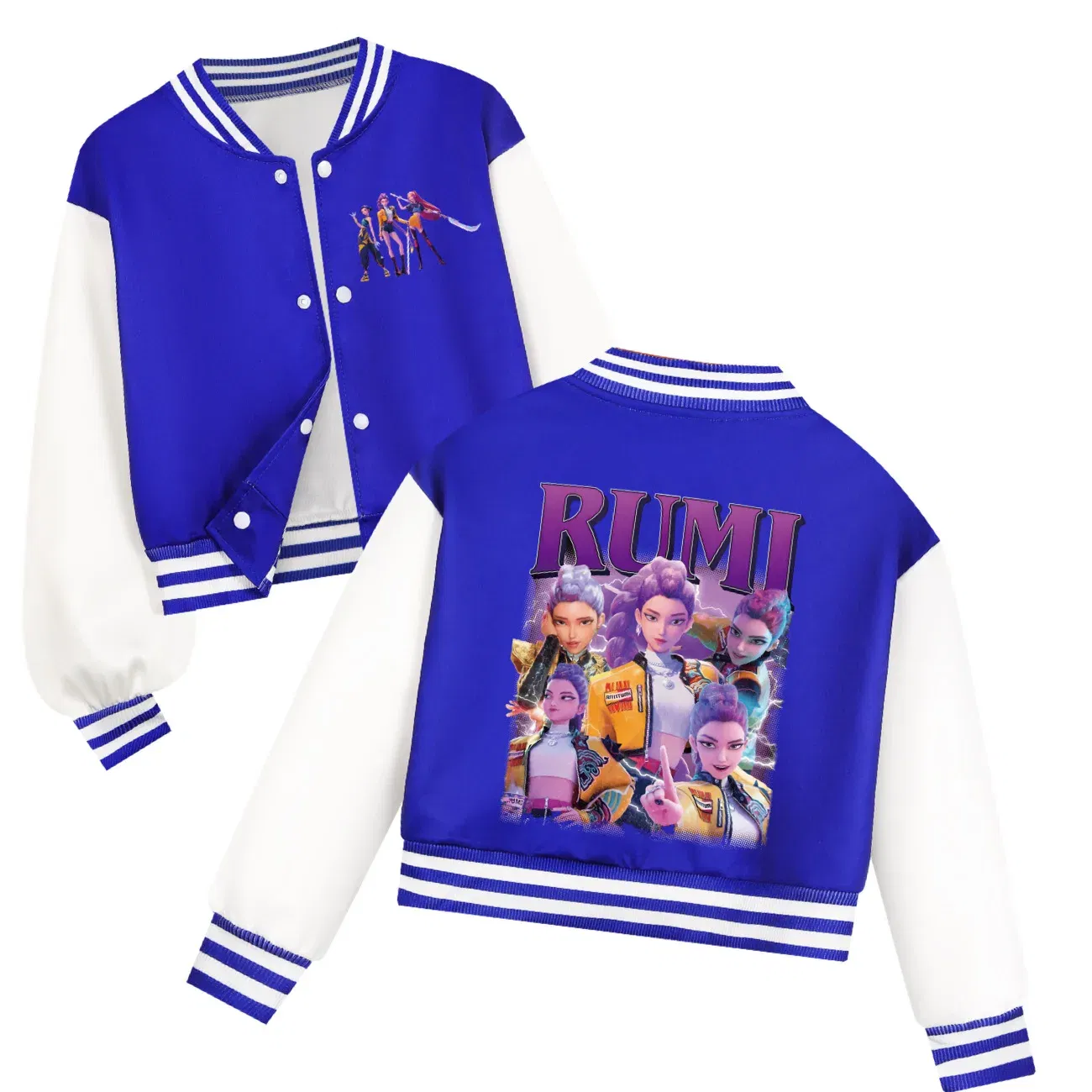 Color: Red, Kid Size: 4T - Kids KPop Demon Hunters Huntrix Clothes Boys Baseball Uniform Spring Autumn  Girls Baby Casual Hoodies Children Costume
