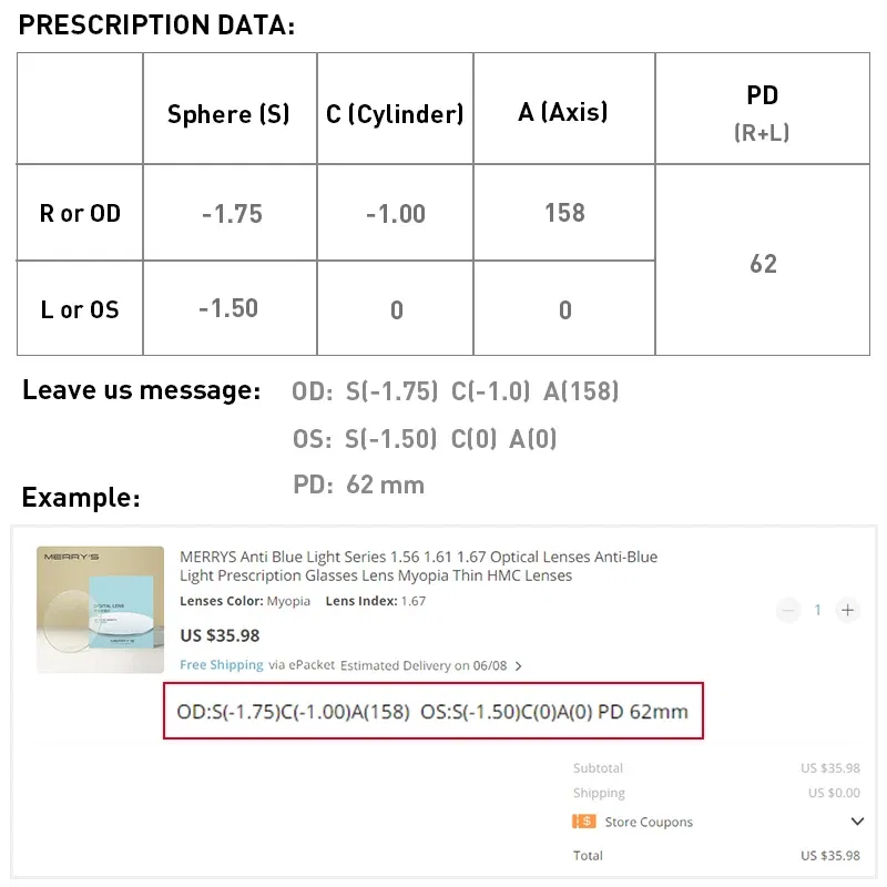 Lenses Color: Clear, Lens Index: 1.56 - MERRYS Photochromic Gray Green Brown Pink Purple Blue Series 1.56 1.61 1.67 Prescription Glasses Lenses For Myopia Hyperopia