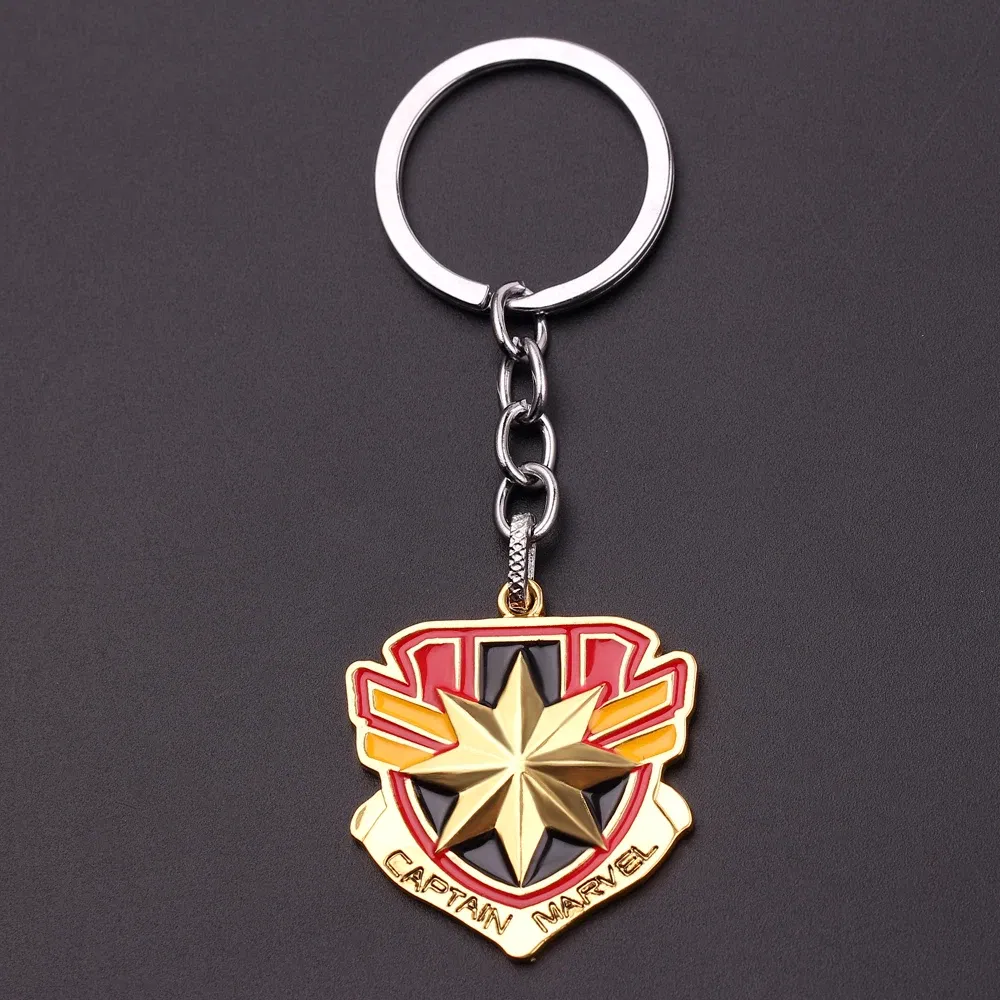 Color: WHITE, Ships From: CHINA - Avengers Captain Marvel Carol Danvers Keychain Superhero Metal Pendant Keyrings for Women Men Backpack Key Holder Accessories