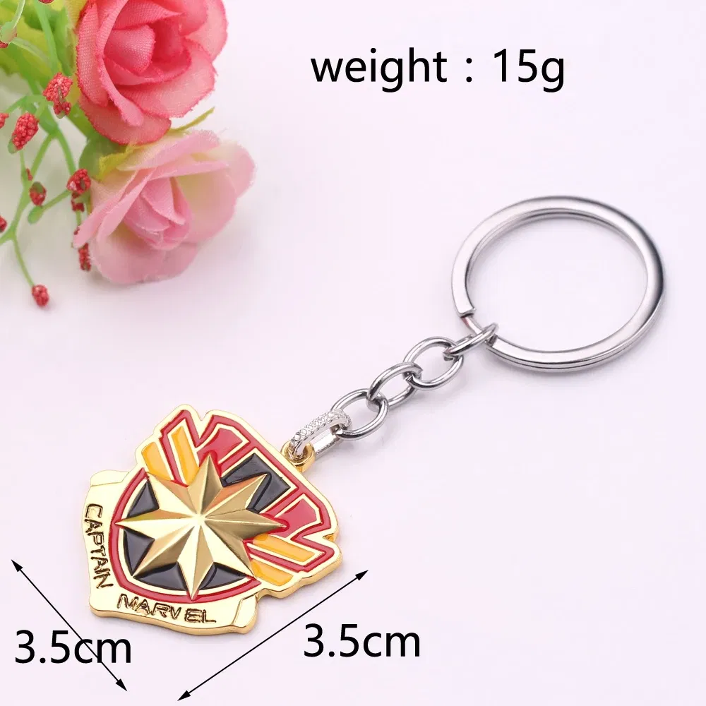 Color: WHITE, Ships From: CHINA - Avengers Captain Marvel Carol Danvers Keychain Superhero Metal Pendant Keyrings for Women Men Backpack Key Holder Accessories