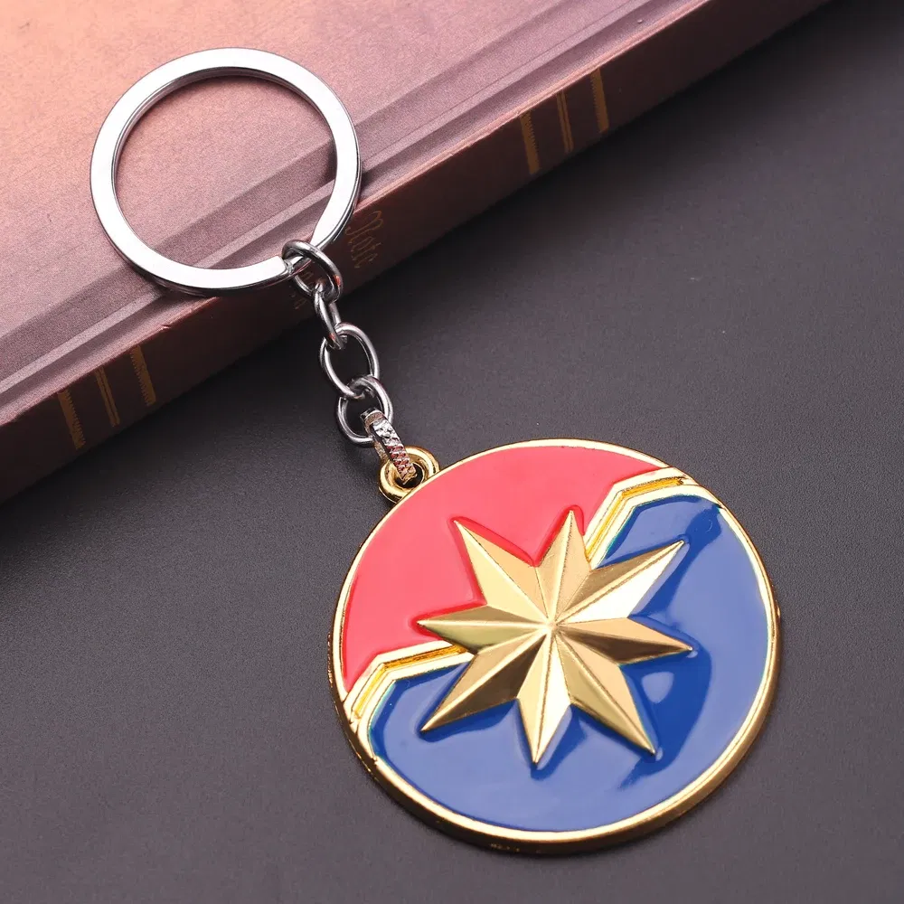 Color: WHITE, Ships From: CHINA - Avengers Captain Marvel Carol Danvers Keychain Superhero Metal Pendant Keyrings for Women Men Backpack Key Holder Accessories