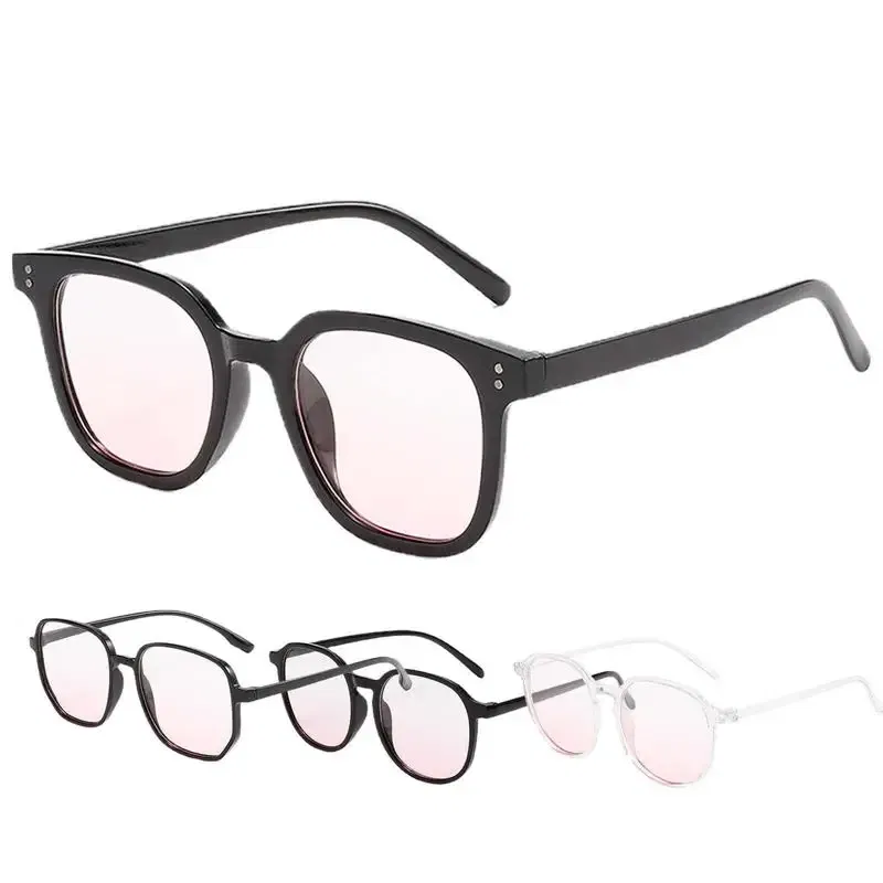 Color: WHITE, Ships From: CHINA - Powder Blusher Glasses Korean Oversized Gradual Pink Sunglasses Fashion Computer Goggle Women's Gift Blue Light Blocking Glasses