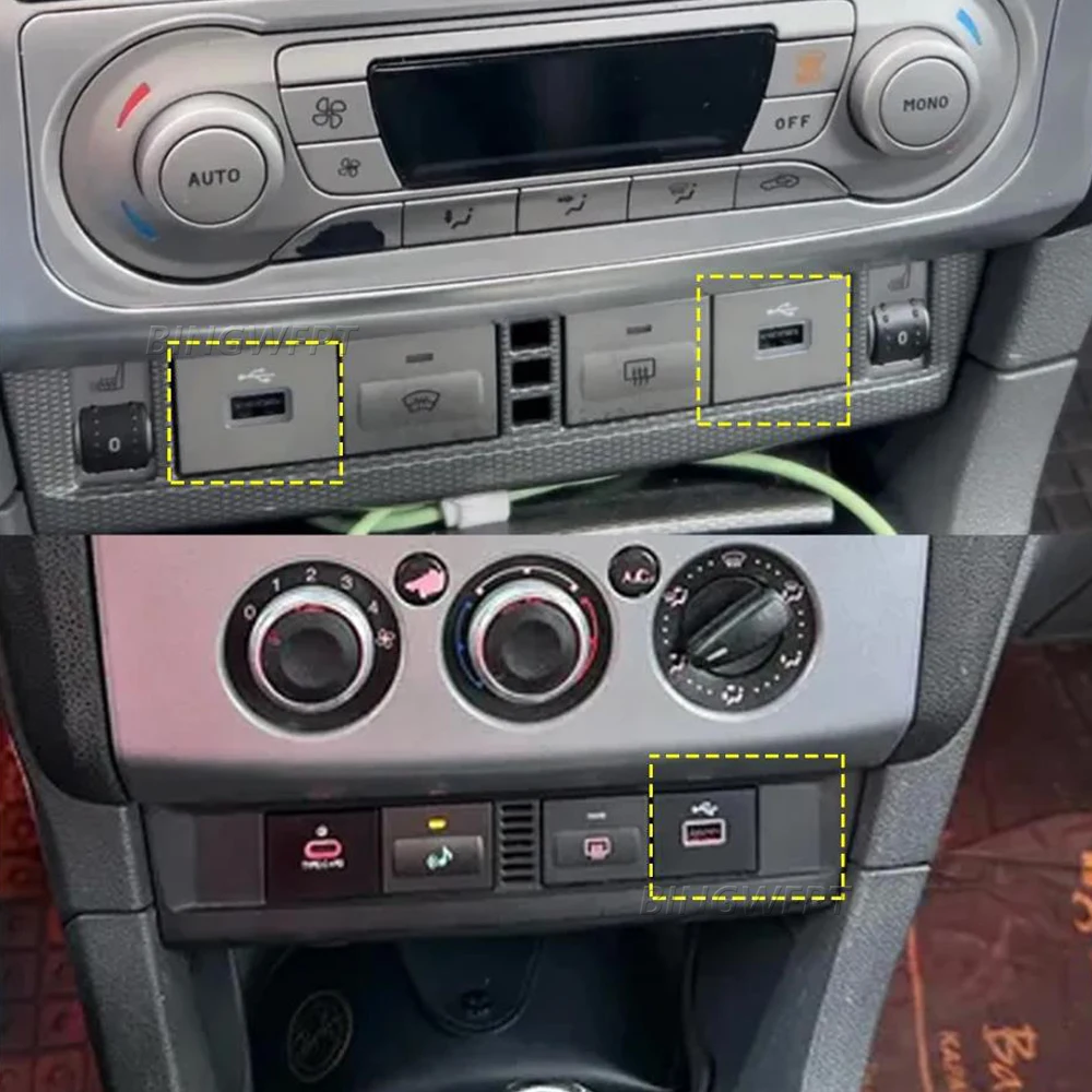 Color Name: Silver - NEW 2PCS Car USB Input Adapter Audio Radio u-disk flash Socket Interface Cable For Ford Focus 2 Mk2 2009-2011
