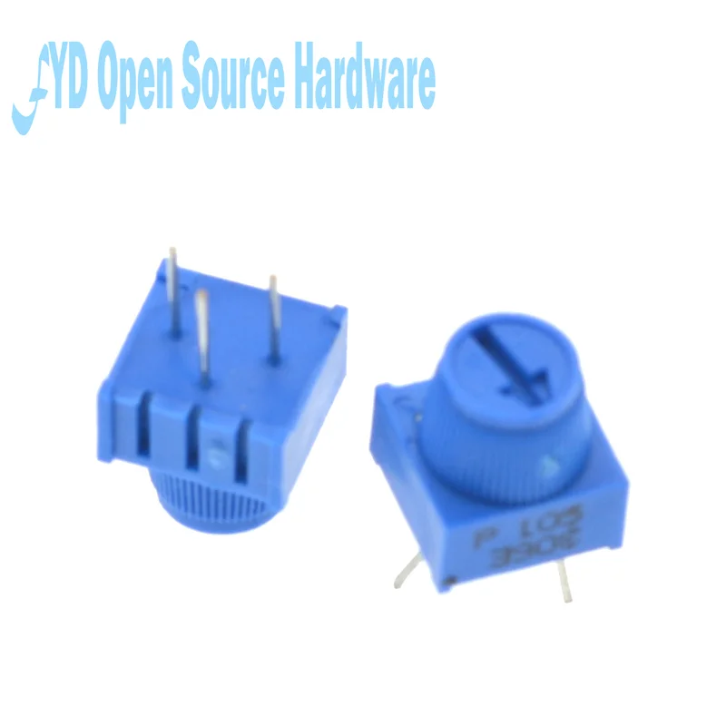 Resistance: 10K Ohm - 3386P-1-103 1k 2k 5k 10k 20k...  0.5W, 1/2W PC Pins Through Hole Trimmer Potentiometer Cermet 1 Turn Top Adjustment 5PCS/LOT