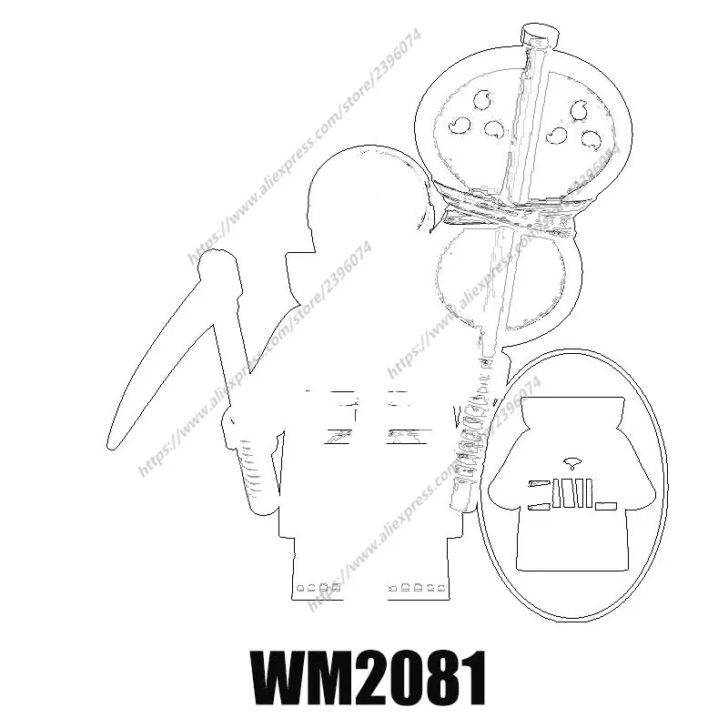 Color: Trans-light Blue - Single New Cartoon Action Figures accessories Building Block children WM2081 WM6105 WM6106