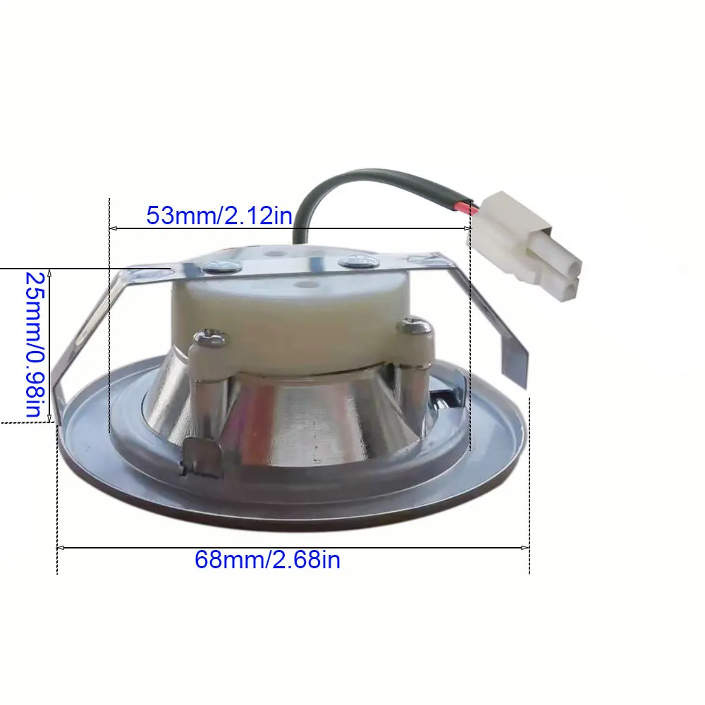 Emitting Color: WHITE, Support Dimmer: No - 1-Set 68mm Range Hood Stove Light 2 1/8in Hole 1.5W LED Smoke Fan Light Kitchen Cabinet Hood Light 20W Halogen Bulb Equivalent