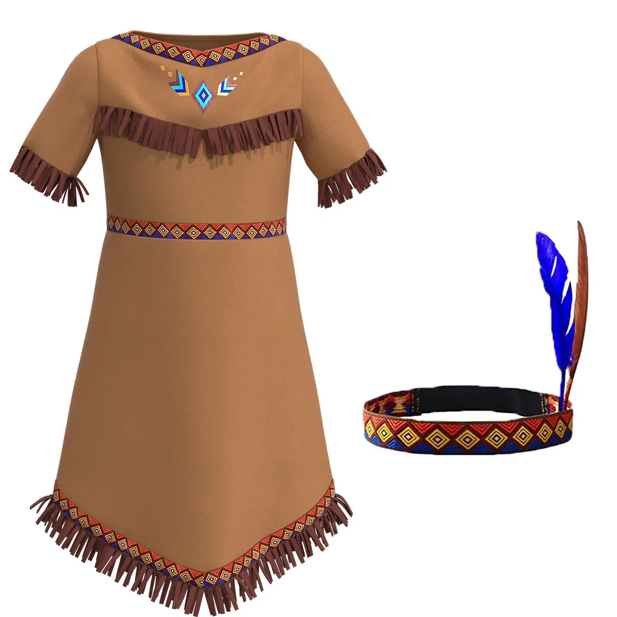 Color: Beige, Size: S - Women cosplay Indian Princess Costumes 2023 Adult Kids Girls Huntress Costume Christmas Halloween Party Mardi Gras Fancy Dress