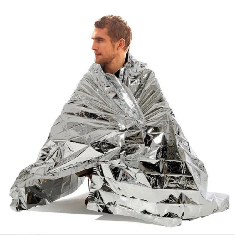 Color: Red, Ships From: CHINA - Emergency Thermal Poncho Blanket Lightweight Folding Water Resistant Windproof Sunshade Reusable First Aid Camping Mat Pad
