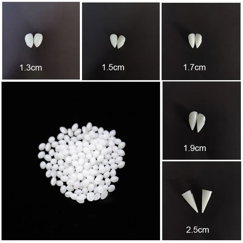 Color: light green - Halloween Decoration Vampire Teeth Fangs Dentures Props Halloween Cosplay Props False Fangs With Solid Glue Halloween Props
