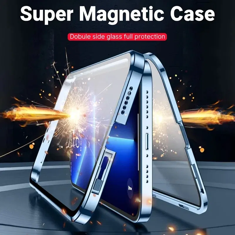 Color: Silver, Bundle: Case & Screen Protector, Material: Microfiber - 360 Full Protection Metal Magnetic Case For Honor X9b X6 X8A 5G X9 4G X9A 5G Double-Sided Glass Transparent Cover Cases