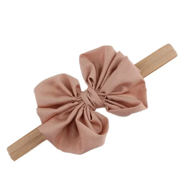 Color: Ivory - Baby girls hair bow flower Headband  Kids Girls Bowknot Elastic Hair Band Headwear Newborn Head Band children hair Accessories