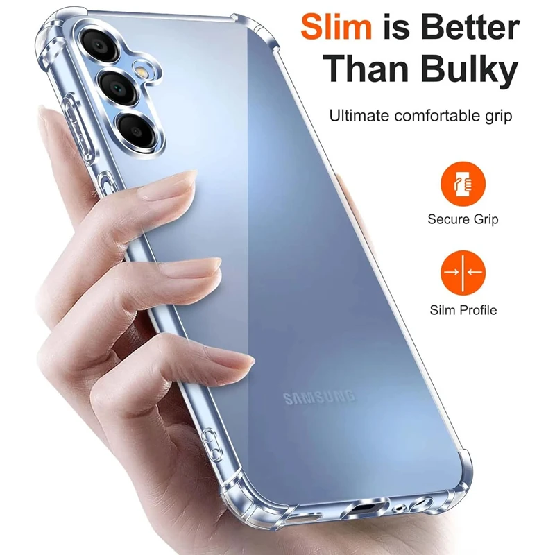 Color: PURPLE - Luxury Clear Phone Case For Samsung Galaxy A15 A25 A35 A55 A04 A14 A23 A54 A03 A13 A23 A33 A53 A73 A32 A52 A72 Back Cover