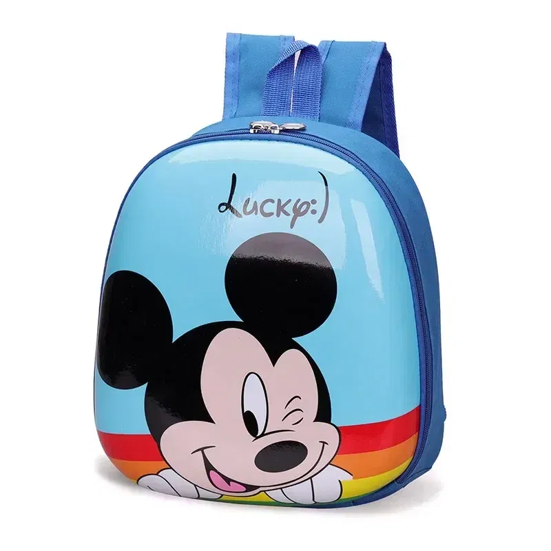 Color: black - Disney New Cartoon Backpack Mickey Mouse Frozen Kids Cute Hard Shell Waterproof High Capacity School Bag Girl Gift