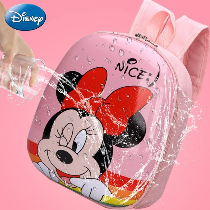 Color: black - Disney New Cartoon Backpack Mickey Mouse Frozen Kids Cute Hard Shell Waterproof High Capacity School Bag Girl Gift