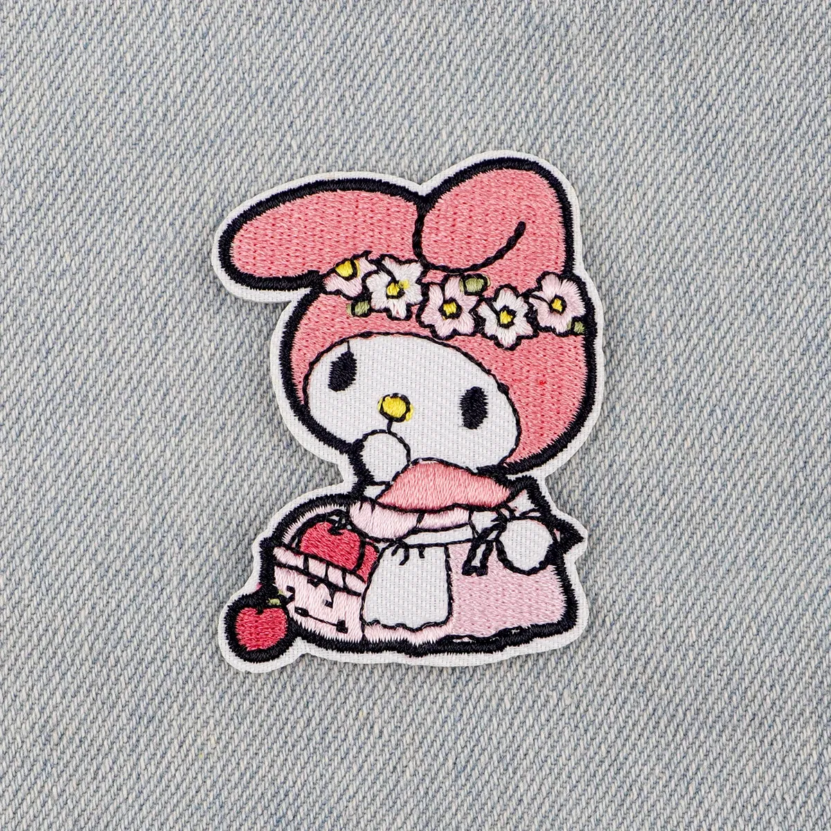 Color: Laser Bright - Anime White Dog Patches for Clothing Kawaii Embroidered Patches on Clothes Stickers DIY Ironing Appliques Jacket Jeans Stripes