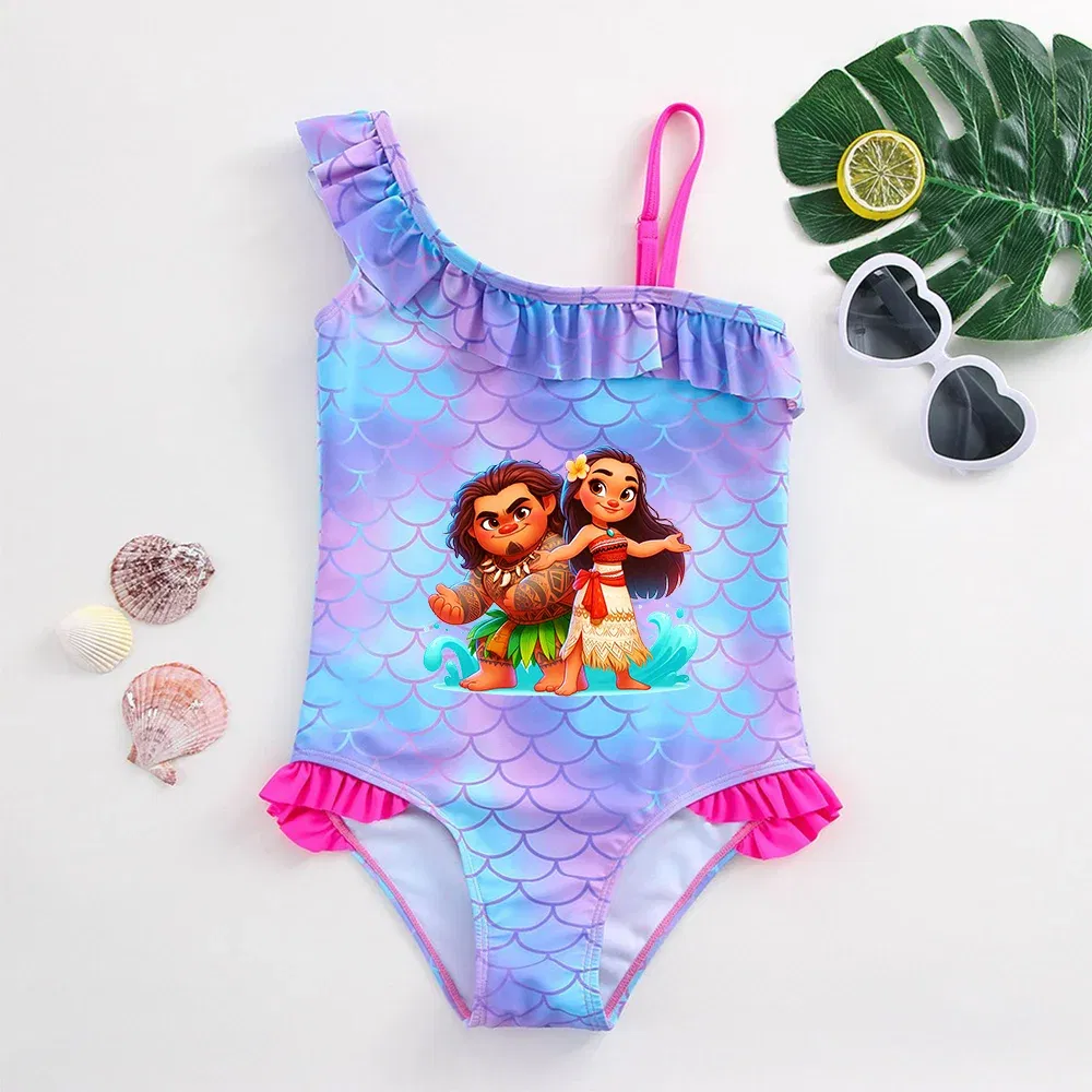Color: black, Kid Size: 9M - Moana Baby Girl Mermaid Fish Scale Print Swimsuit One-Piece Swimwear Toddler Bathing Suit Beach Outfit