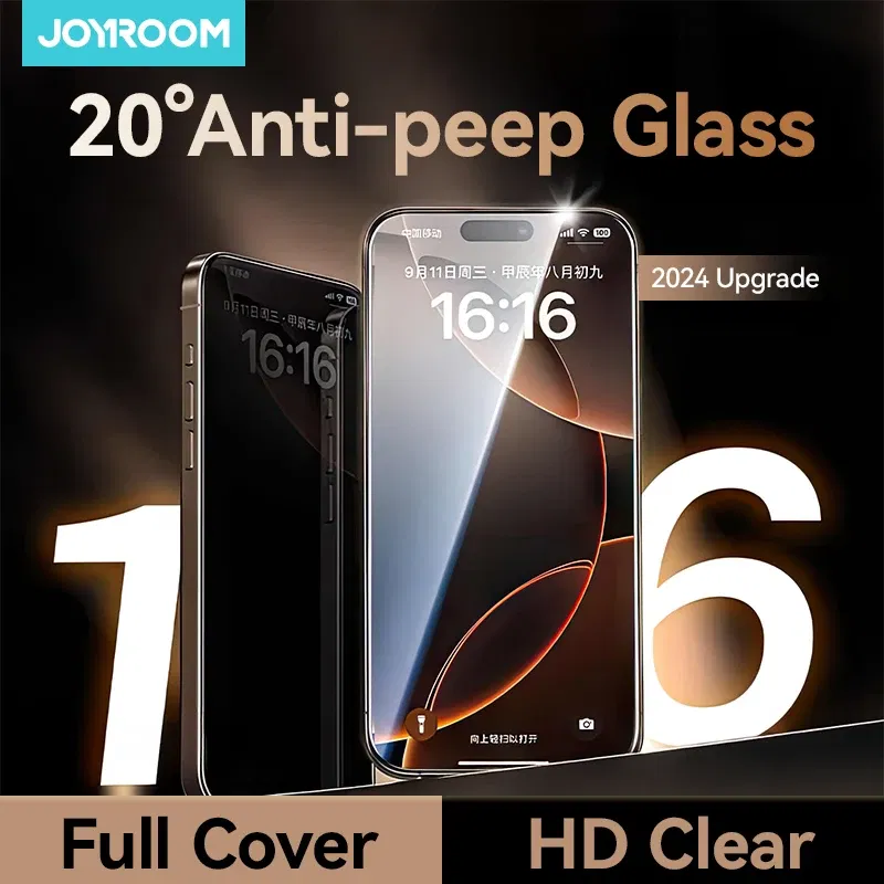 Bundle: 2 pieces, Ships From: CHINA, Material: pet - Joyroom 1/2PCS 20?° Anti-spy Glass For iPhone 16 15 Pro Max Glass For iPhone 14 13 12 Pro Max Privacy Screen Protector Glass