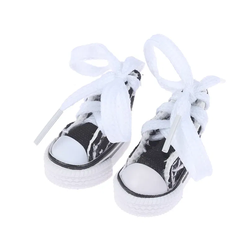 Color: Multicolor - 3.5cm Mini Finger Shoes Canvas Toys Boots Cute 1/6 Doll Shoes Skateboard Shoe