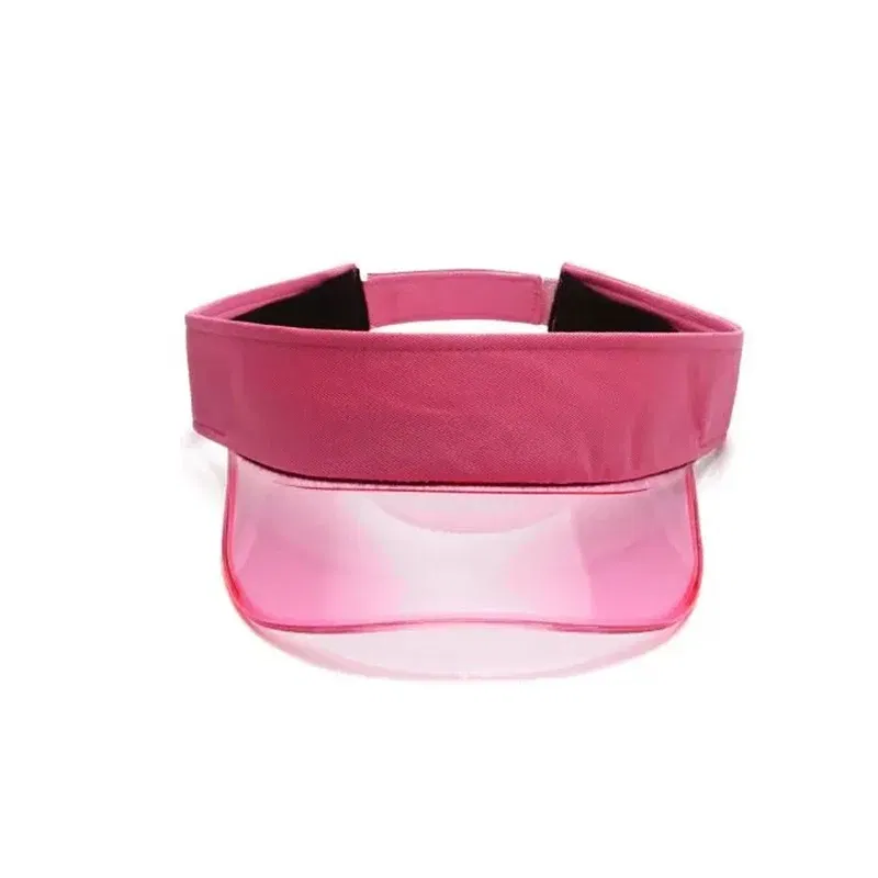 Color: Red, Size: One Size - Summer Outdoor Empty Top Sun Hat Transparent Plastic UV Protection Unisex Retro Tennis Golf Hat Solid Men Women Caps 56-59cm