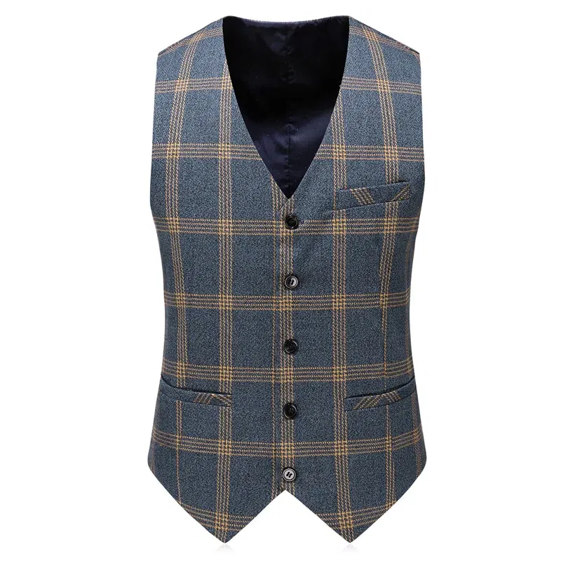 Color: Beige, Size: 5XL - High-End Three-Piece Men's Wedding Suit with Vest And Trousers Fashion Business Casual Groom's Dress All-In-One
