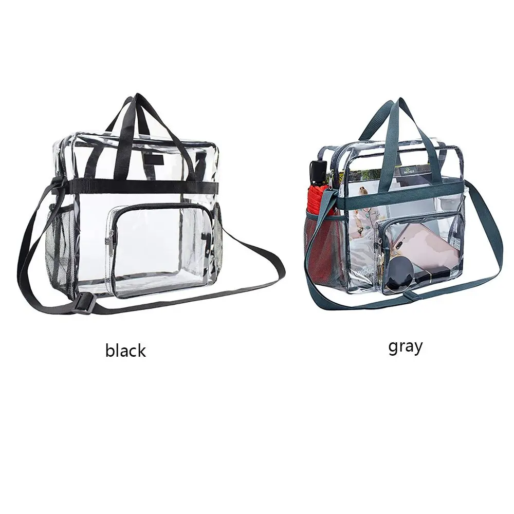 Color: Beige - Stadium Approved PVC Clear Purse Large Capacity Clear Bag Clear Crossbody Bag for Concerts Sports Festivals