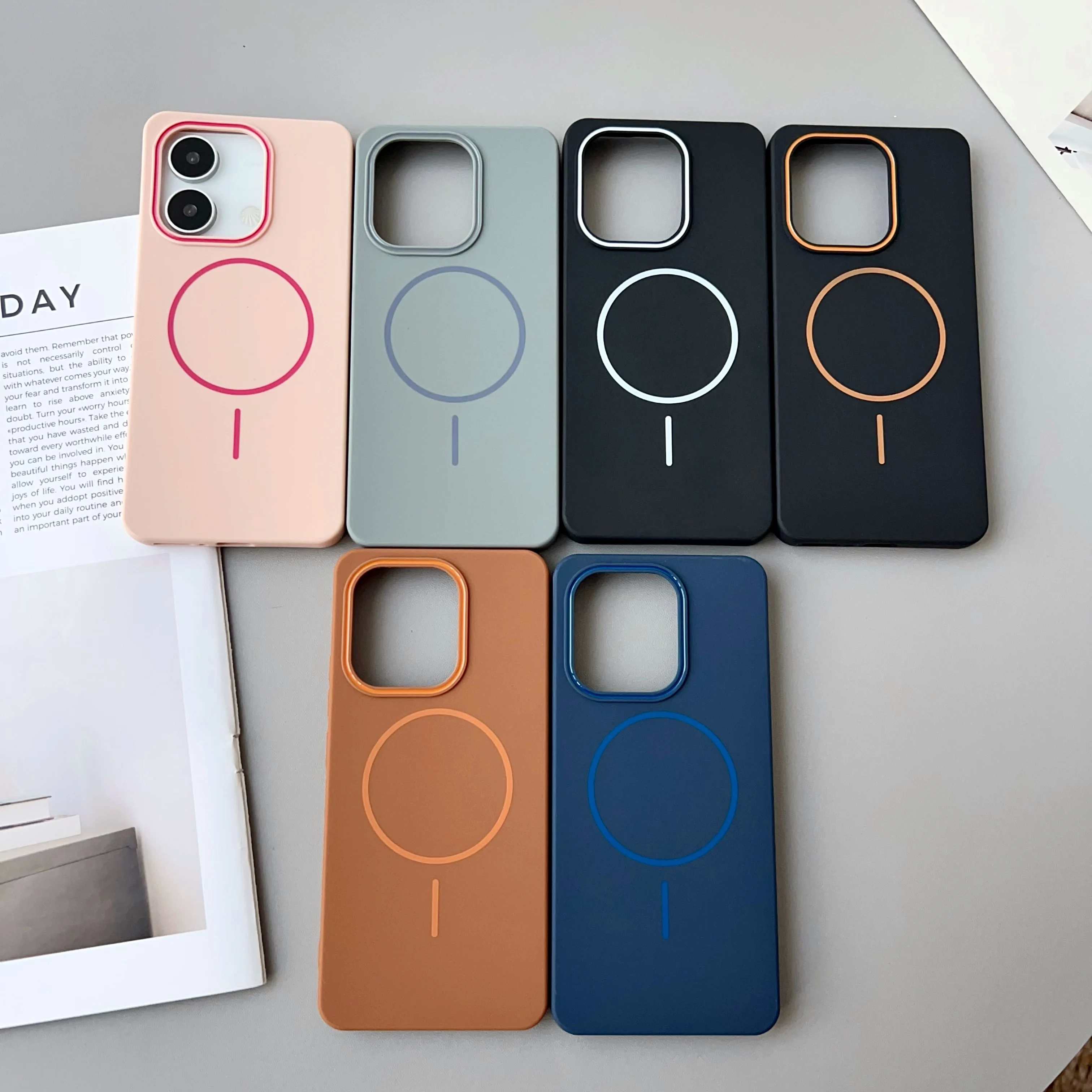 Color: Gold, Compatibility by Model: Redmi A4 - NEW  For Redmi Note 14 13 Pro A4 A5 4G 5G skin sensitive original thin circle magnetic solid color phone protective case