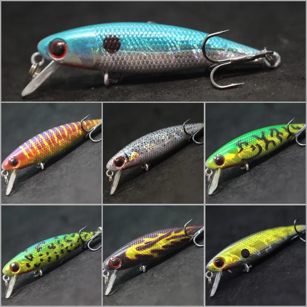 Color: Burgundy - wLure Fishing Lure 4.5g 5.9cm Tiny Sinking Minnow Carp Fresh Water Use Wild Wobble Bronzing and Plating Painting M639